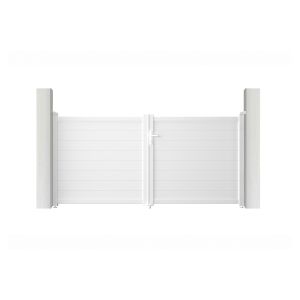 Pack puerta batiente blanco eiger 3m h.140cm + 2 postes
