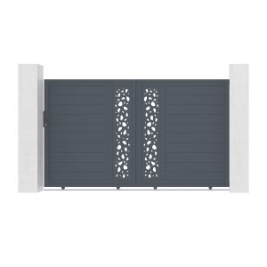 Pack puerta corredera 3m sunny a.180cm + puerta peatonal 1m a.180cm gris