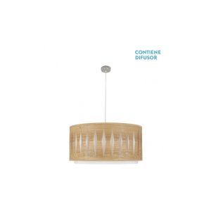 CoLGante alexandra 3xE27 niquel/madera clara regx60x60 cm