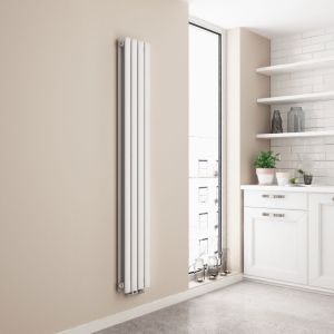 Emke radiador agua caliente tubo redondo blanco 160x24 cm doble capa