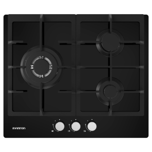 Placa de gas infiniton gg-331 -  cristal negro, 3 zonas, 60 cm