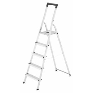 Escalera doméstica plegable de aluminio de 5 peldaños ultra ligera hailo l4