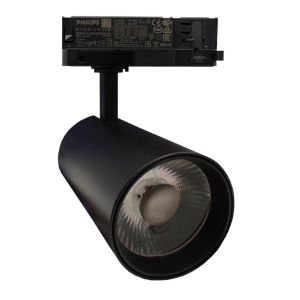 Foco LED negro 40w new maya, carril trifásico, 4800lm, driver philips, 3cct