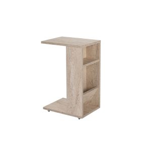 Mesa auxiliar de madera "filinta" - 30 x 40 x 63 cm - travertino