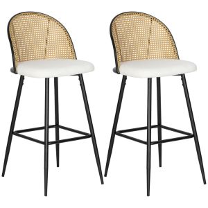 Taburetes de bar 48x54x102 cm poliéster, pp color beige Homcom