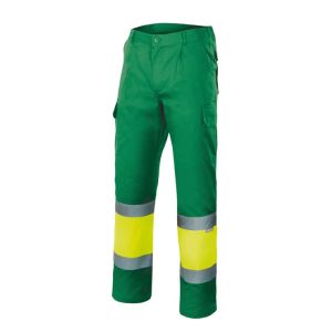 Pantalon bicolor alta visbilidad velilla verde amarillo m
