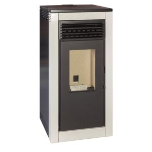 Tj - estufa de pellets modelo vera de 12 kw - color blanco
