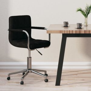 vidaXL silla de oficina giratoria de tela negra