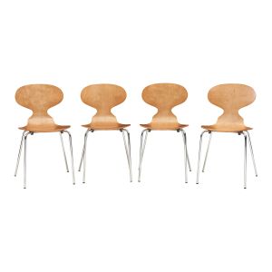 Conjunto de 4 sillas de comedor kil 80x47x48cm nogal/cromo [en.casa]