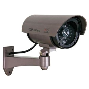 Cámara falsa exterior bullet gris con LED velleman
