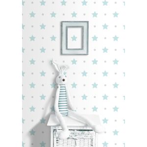 Papel pintado estrellas turquesa