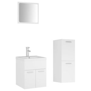 vidaXL juego de muebles de baño madera de ingeniería blanco
