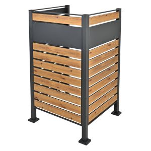 Cobertizo de exterior para 1 cubo 50 x 91 cm antracita efecto madera