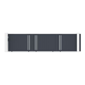 Puerta corredera 6m giona al.140cm aluminio + 2 postes 20x20cm al.166cm