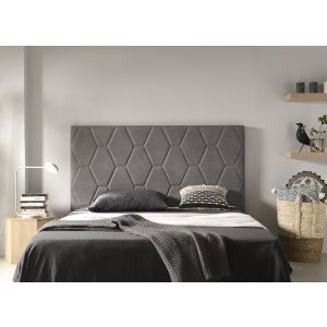 Cabecero ágata para cama de 150 de tela gris 154x115x8.