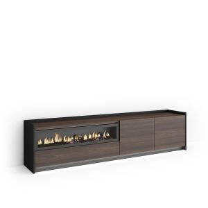 Mueble tv, 207x37x50cm, chimenea eléctrica, LED rf4852