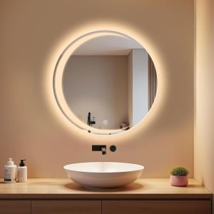 Nettlife espejo de baño LED plateado 70x70