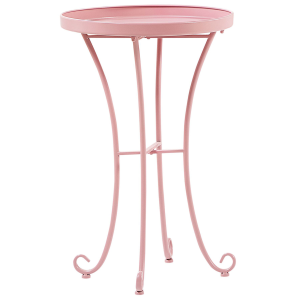 Mesa auxiliar de jardín cavinia 40 cm 40 cm metal rosa