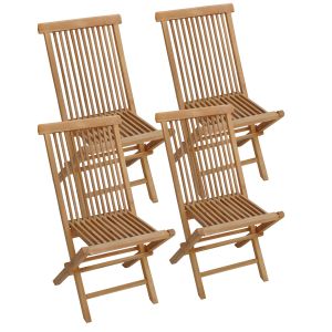 Pack de 4 sillas de jardín de teca lombok