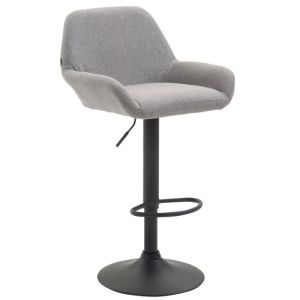Taburete de bar regulable - gris - tela - 1 ud.