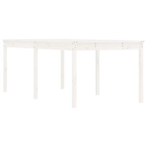 vidaXL mesa de jardín madera maciza de pino blanco 203,5x100x76 cm
