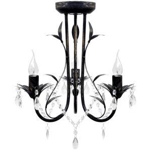 Lámpara de araña, candelabro negro estilo art nouveau, 3 x e14