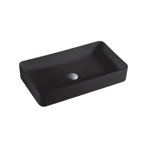 Lavabo para Baño Sobre Encimera Cerámico | 51cm x 35cm | Negro Mate