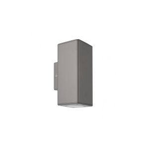 Aplique de exterior - yopol - policarbonato - gris - ip54 - 2 casquillos gu