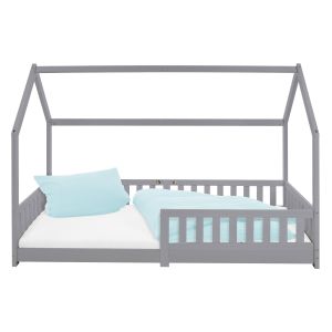 Cuna con techo de lamas anticaida 200x90cm gris claro ecd germany
