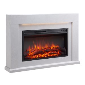 Chimenea eléctrica BALDERIA Xerxes - de pie, calefacción - aspecto hormigón