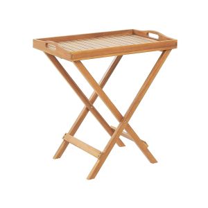 Mesa auxiliar de jardín java plegable madera de acacia marrón claro
