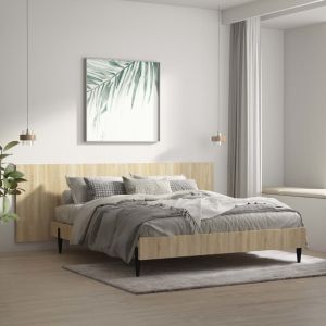 Cabecero pared madera contrachapada roble sonoma 240x1,5x80cm