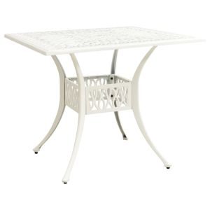 vidaXL mesa de jardín aluminio fundido blanco 90x90x73 cm