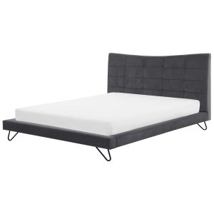 Cama terciopelo lannion 180 x 200 cm gris oscuro