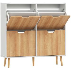 Mueble zapatero 95x26x95 cm bicolor Homcom, hogar - muebles de recibidor