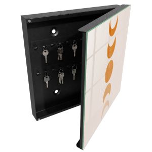Guardallaves decorativo 30x30x5 fases lunares, apertura derecha