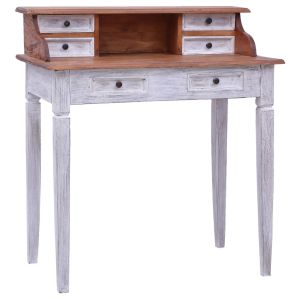 vidaXL escritorio con cajones de madera maciza reciclada 90x50x101 cm