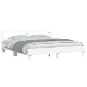 vidaXL estructura de cama con LED sin colchón blanco 180x200 cm
