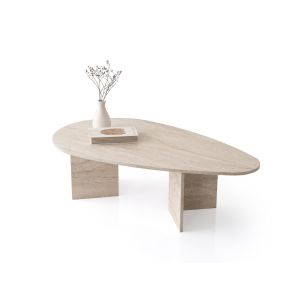 Mesa baja de madera "flap" 139,5 x 79,5 x 42 cm - travertino