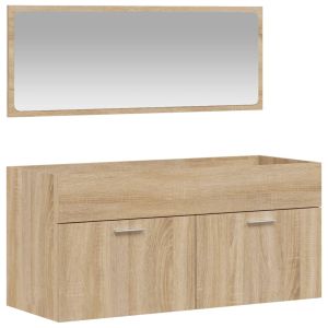 vidaXL armario de baño con espejo madera de ingeniería roble sonoma