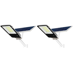 Pack x2 farola LED 200w solar exterior panel 25w 200 LEDs blanco frío
