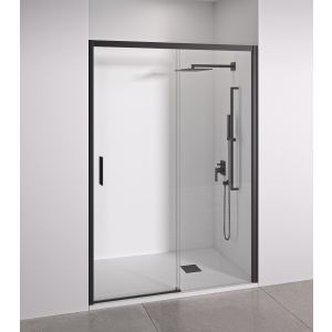 Mampara de ducha frontal negra 100-105 cm acceso izquierda bellobath