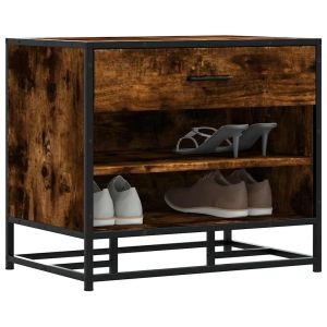 Banco zapatero madera de ingeniería roble ahumado 60x40x53,5 cm oif853153
