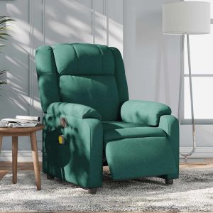 Sillón reclinable de masaje eléctrico tela verde oscuro qweo3653