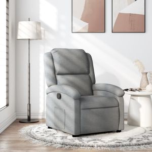 Sillón reclinable de tela gris claro qweo5184