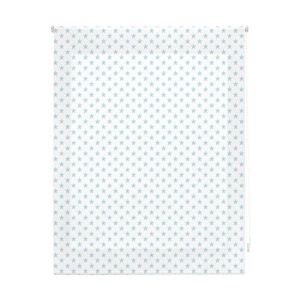 Estor enrollable infantil 130x180  blanco con estrellas turquesa