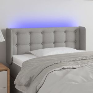 Cabecero con LED de tela gris claro 103x16x78/88 cm eso7993