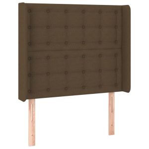 vidaXL cabecero con orejas de tela marrón oscuro 83x16x118/128 cm