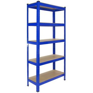 2 estanterías t-rax de acero sin tornillos azules 75cm x 30cm x 150cm