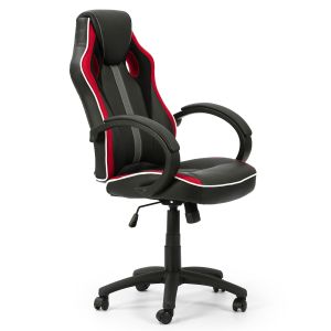 Sillón de oficina elevable y reclinable formula, color negro/rojo